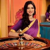 Meja roulette Medusa II dengan roda fisik dan dealer profesional